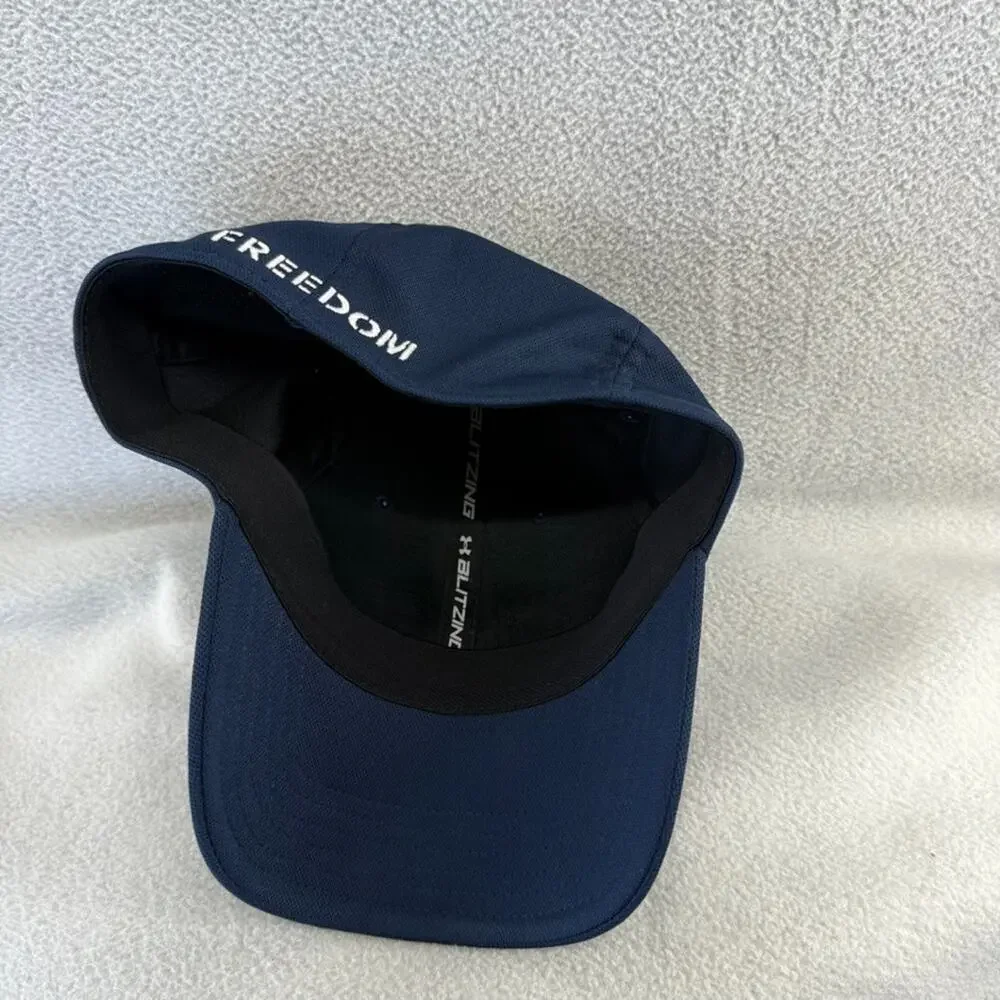 Under Armour Hat men's Medium Large Blue Freedom American Flag Embroidered NEW